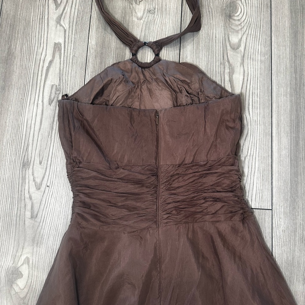 Y2K White House Black Market Brown Halter Dress - Picture 6 of 6
